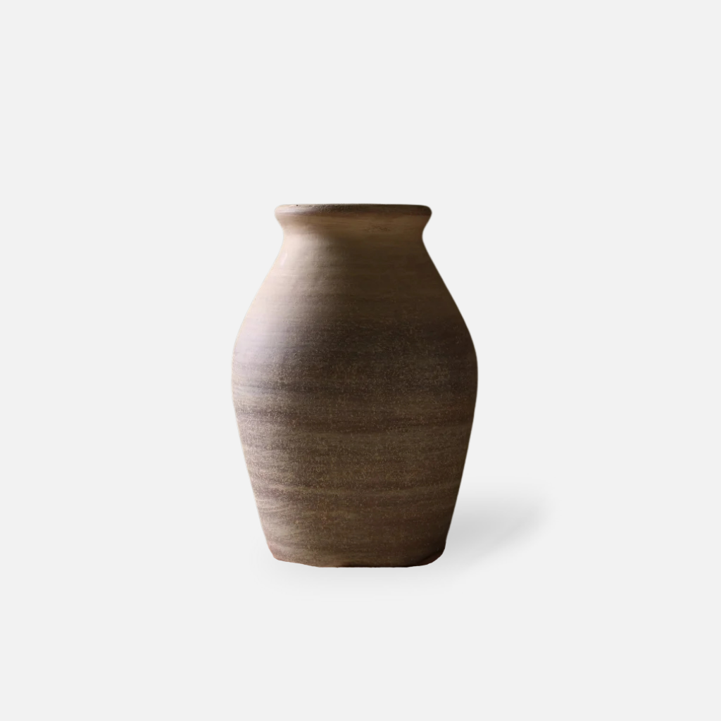 Clayra ceramic vase with rough clay pottery texture